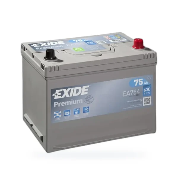 Exide Premium 75Ah 630A оп Asia EA754